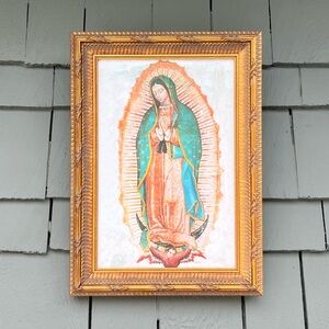Our Lady of Guadalupe Gold Framed Canvas Print Nelson Fine Art Wall Hanging